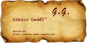Gibicz Gedő névjegykártya